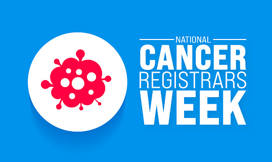 April is National Cancer Registrars Week background template.