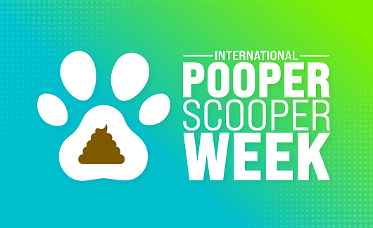 April is International Pooper Scooper Week background template.