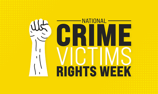 April is National Crime Victims Rights Week background template.