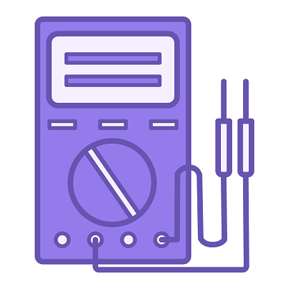 Colored Multimeter Icon. Electrical Service Vector Icon. Electrical Measurements, Testing, and Troubleshooting. Car service concept