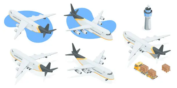 Vector illustration of cargo aircraft