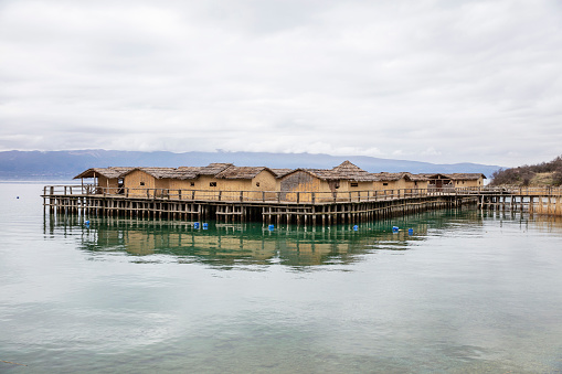 Popular tourist destination - Bay of Bones. Amazing landscape of North Macedonia, Europe. Ohrid lake.