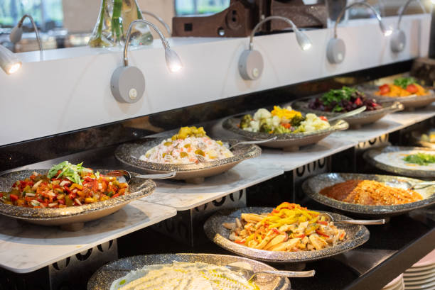 istock Delicious salads at the hotel buffet 2099866663