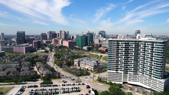 Houston Texas Medical Center Area Buildings, Drone Shot of Hospital and Condo Buildings