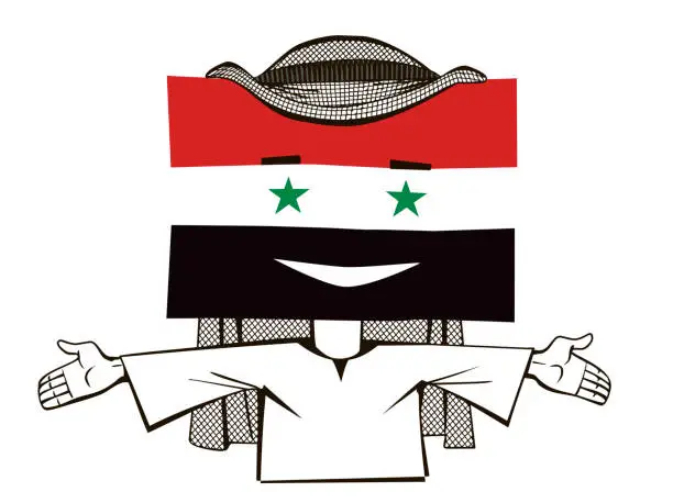 Vector illustration of Cute Syrian Arab man