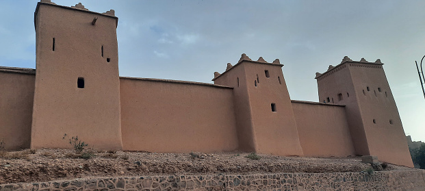 Taorirt kasbat with sky on background