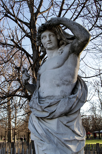 A statue in Paris at Christmas in 2017