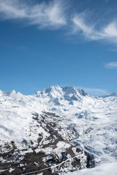 istock Landscape of mountains  in Les Menuires with blue sky. 2099990972