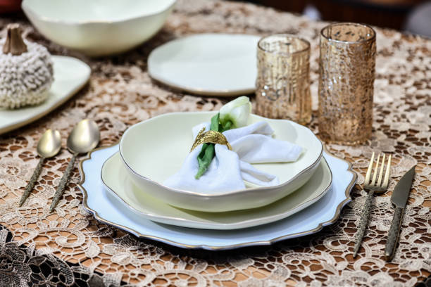 istock Luxurious Crockery - Two Plates, Glasses And Silverware 2099998503