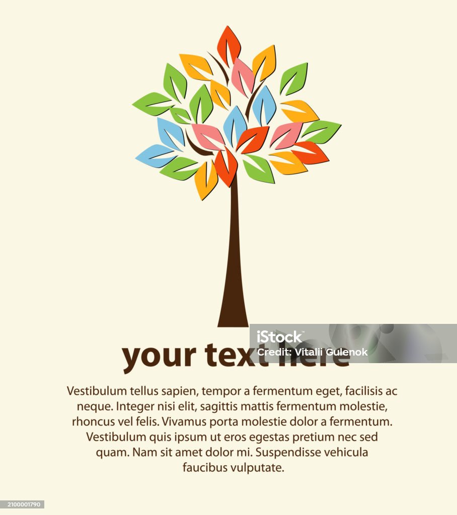 Tree Text Abstract Tree For Text Vector Stock Illustration - Download Image Now ...