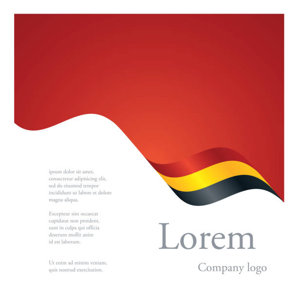 istock New brochure abstract design modular single pattern of wavy flag ribbon of Belgium 2100028717