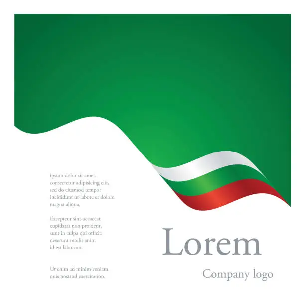 Vector illustration of New brochure abstract design modular single pattern of wavy flag ribbon of Bulgaria