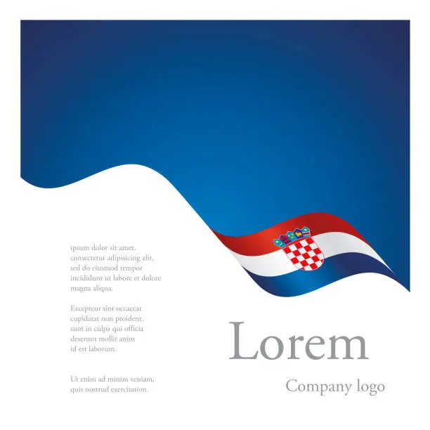 Vector illustration of New brochure abstract design modular single pattern of wavy flag ribbon of Croatia