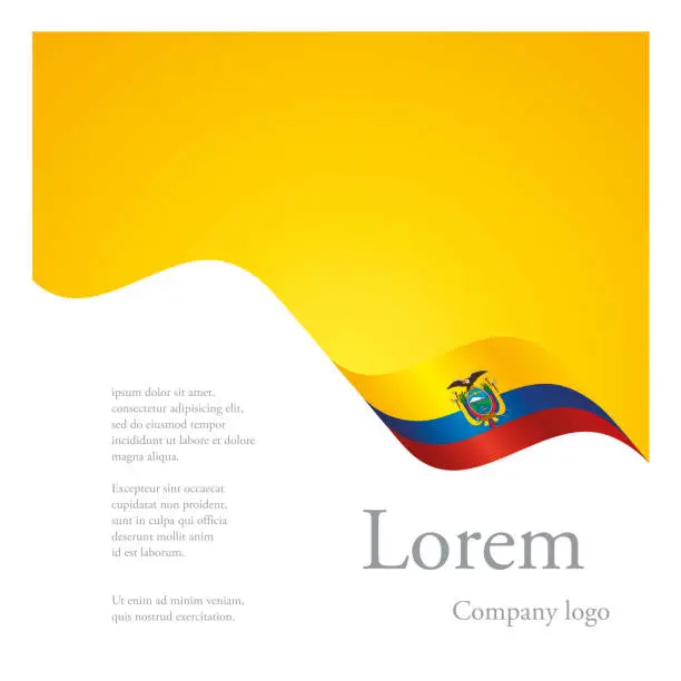 Vector illustration of New brochure abstract design modular single pattern of wavy flag ribbon of Equador