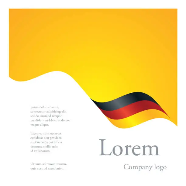 Vector illustration of New brochure abstract design modular single pattern of wavy flag ribbon of Germany