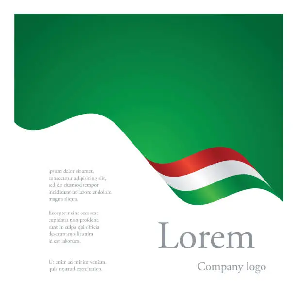 Vector illustration of New brochure abstract design modular single pattern of wavy flag ribbon of Hungary
