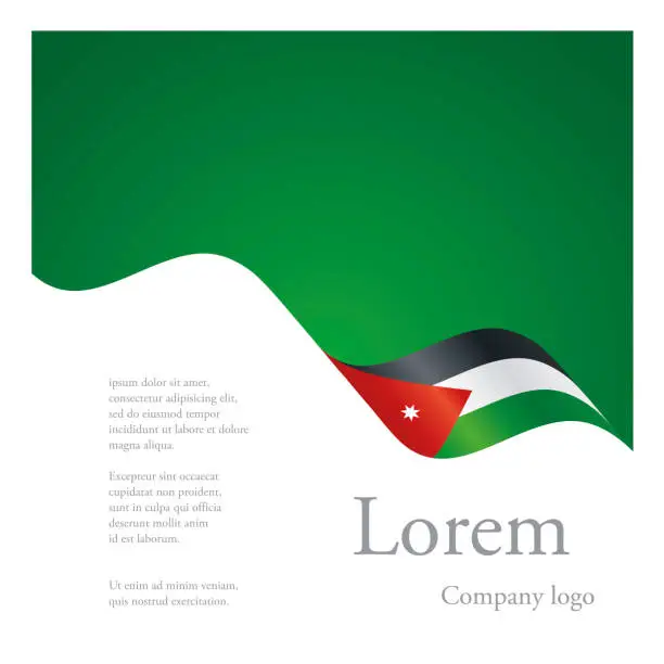 Vector illustration of New brochure abstract design modular single pattern of wavy flag ribbon of Jordan