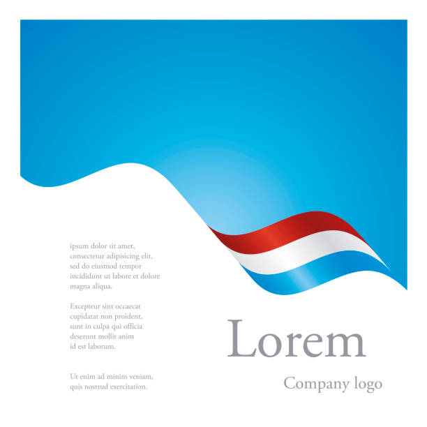 nowa broszura abstrakcyjny projekt modułowy pojedynczy wzór falistej wstążki flagi luksemburga - ribbon powder blue isolated on white isolated stock illustrations