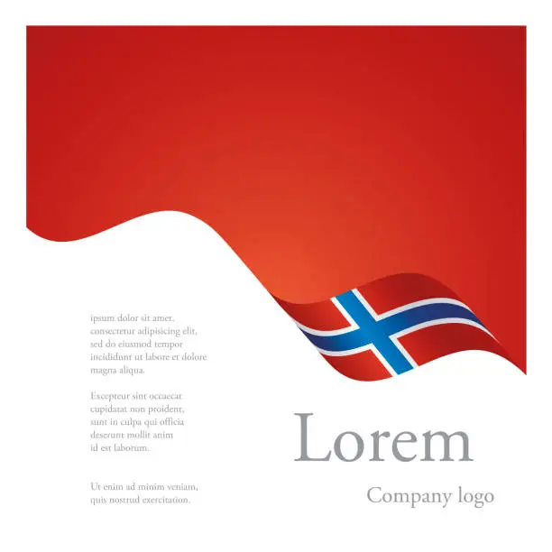 Vector illustration of New brochure abstract design modular single pattern of wavy flag ribbon of Norway