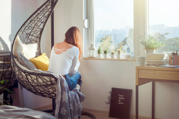 istock Troubled woman suffering mental illness 2100068343