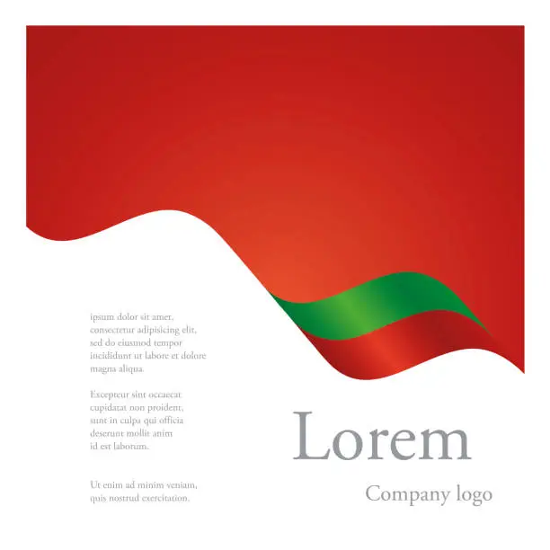 Vector illustration of New brochure abstract design modular single pattern of wavy flag ribbon of Portugal
