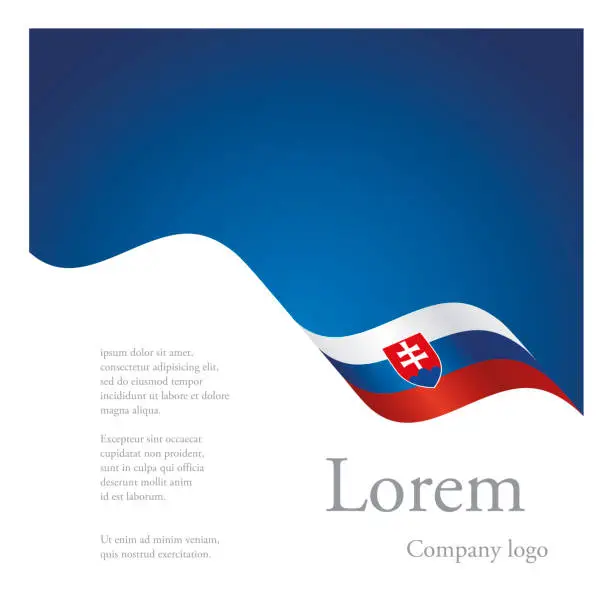 Vector illustration of New brochure abstract design modular single pattern of wavy flag ribbon of Slovakia