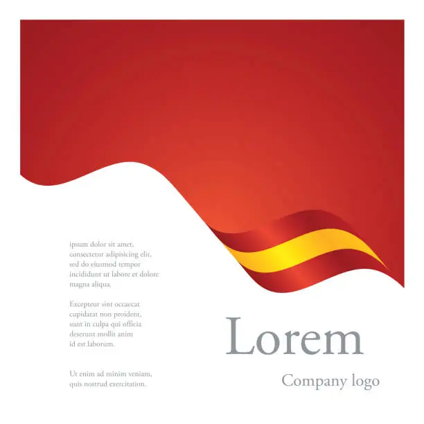 Vector illustration of New brochure abstract design modular single pattern of wavy flag ribbon of Spain