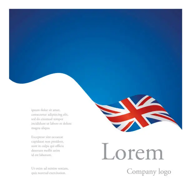 Vector illustration of New brochure abstract design modular single pattern of wavy flag ribbon of UK