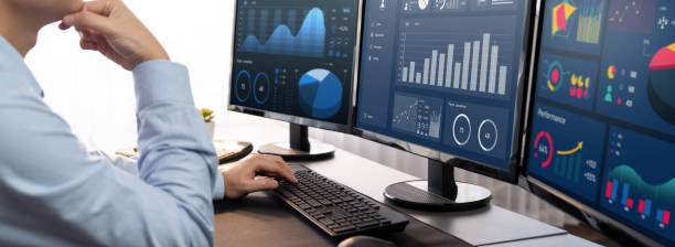 istock Analyst working on data analysis BI dashboard on computer monitor.Trailblazing 2100123158