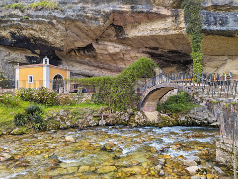 Virgen de la Cueva sanctuary, Sanctuary of the Virgin of the Cave, Infiesto, Piloña, Asturias, Spain, Europe