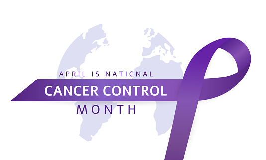 National Cancer Control Month poster, April. Vector illustration