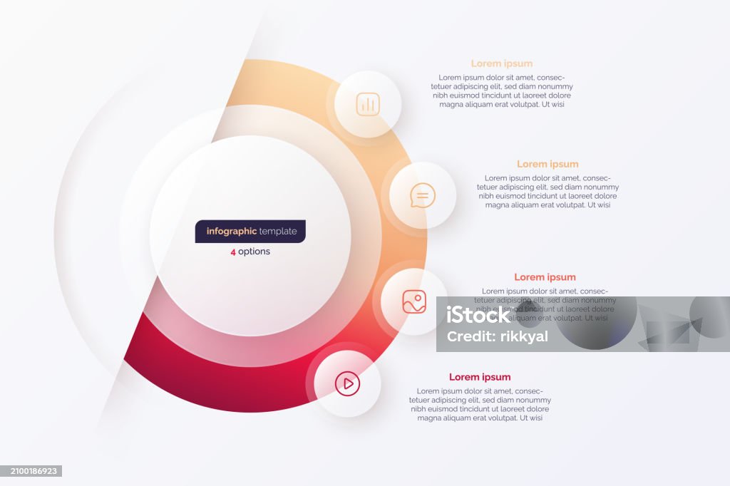 Cycle Chart Vector Vectro Gradient Four Option Cycle Infographic Chart Stock Illustration ...