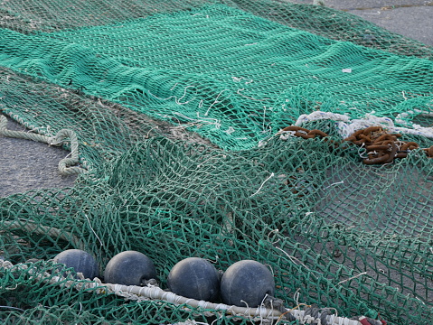 fishing nets in the harbor of lorient