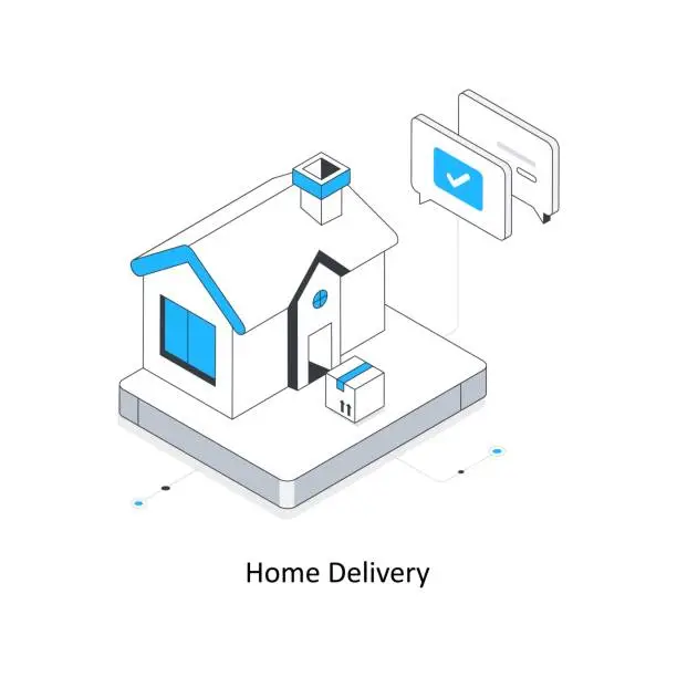 Vector illustration of Home Delivery isometric stock illustration. Eps 10 File stock illustration.