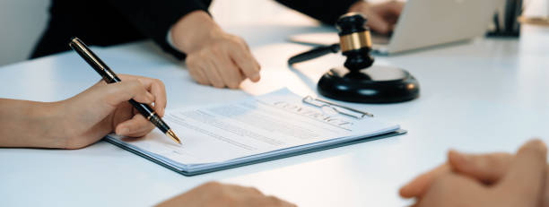 istock Couples file for divorcing and seek assistance from law firm. Rigid 2100234024