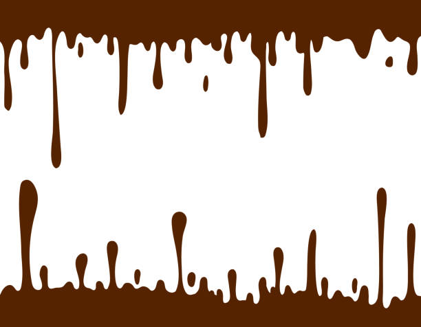 チョコレートのしずくと斑点。明るい背景に新鮮なミルクのスプラッシュのモダンなポスター、フラットなデザイン。ミルクから拍手。ベクトル図、eps 10。 - blob black splattered spotted点のイラスト素材／クリップアート素材／マンガ素材／アイコン素材