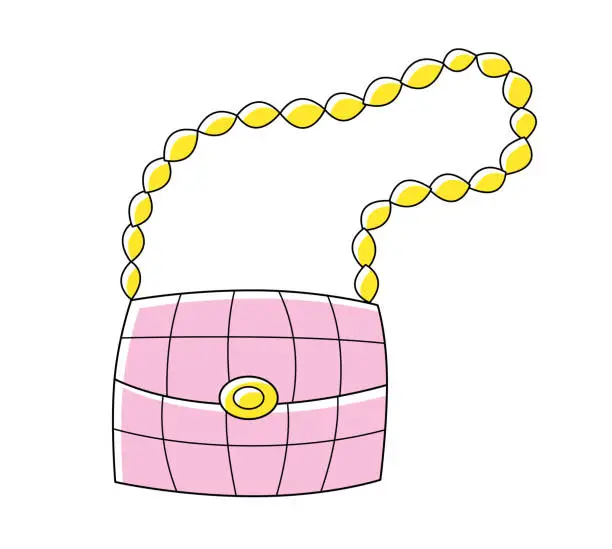 Vector illustration of Pink luxury glamorous purse handbag