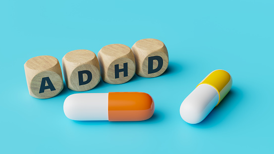 ADHD diagnosis and treatment. 3d rendering