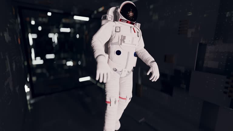 Astronaut Inside Technological Environment, Computer Graphics Generated Image