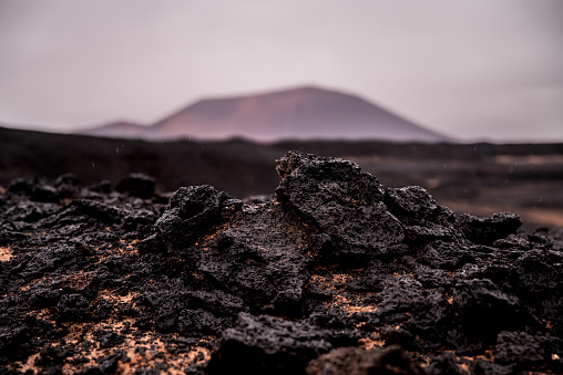 Campo de piedra pomez paisaje lunar con rocas volcanicas Caytamarca Argentina