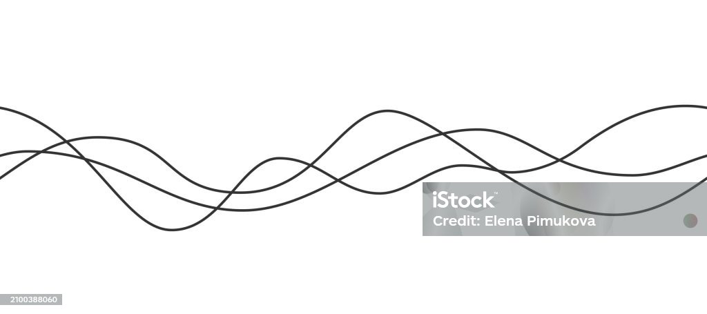 Line Curve Waves Thin Wavy Line Seamless Pattern Abstract Dynamic Curve ...