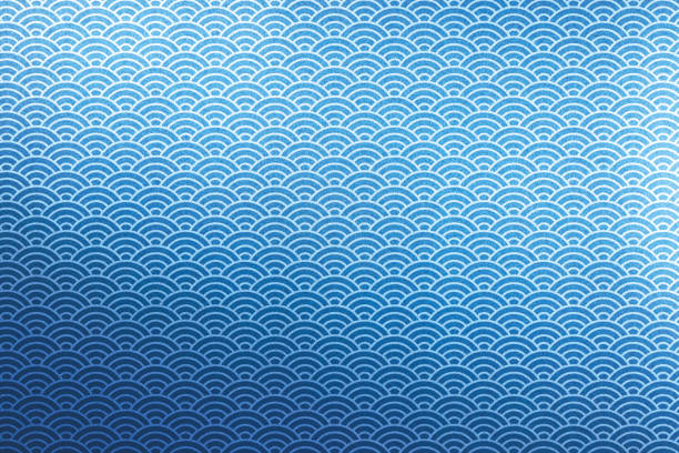 istock Blue background of Japanese paper 2100417564