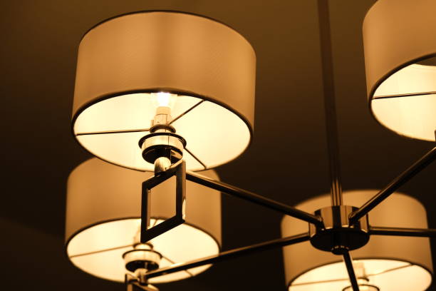 istock Golden light chandelier 2100458128