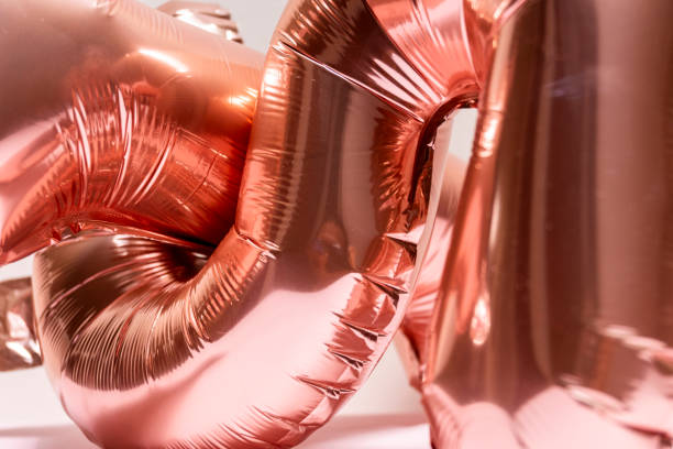 istock Close up of textured pink balloons 2100564774