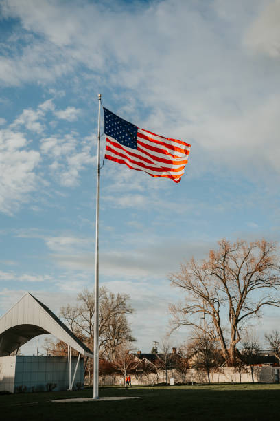 istock American Flag at Sunset 2100584031