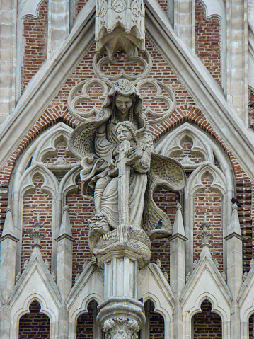 Architectural detail Cathedral of the Immaculate Conception La Plata brick construction