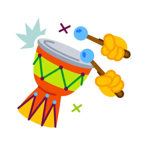 Vector illustration of Djembe Drum