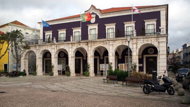 Municipal Hall building, in the center of the town, Setubal, Portugal stock photo