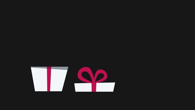 Gift box confetti animation video