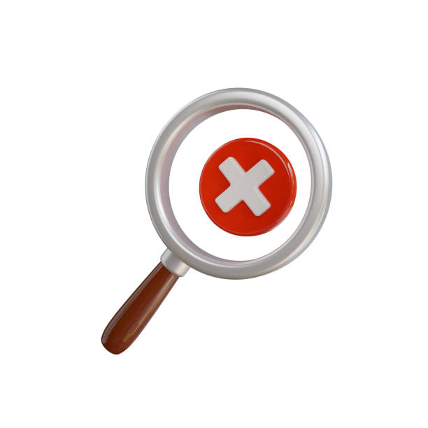 Rejected Search 3D Icon. Rejected 3D Icon